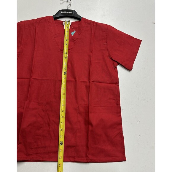 Expo V Neck women size small nurse medical uniform pants and top red - Picture 6 of 11